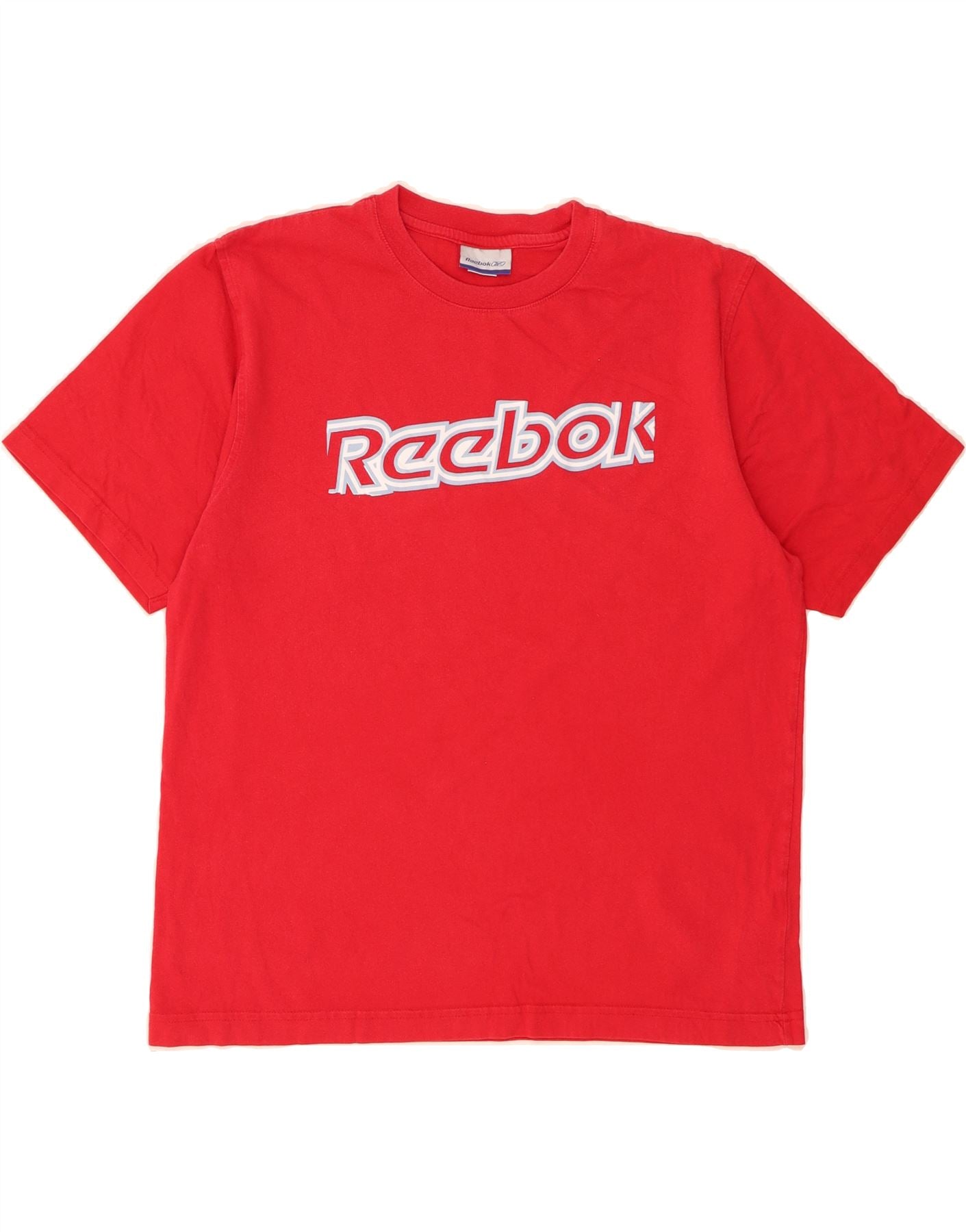 REEBOK Hombre Camiseta gráfica Top Medium Red Cotton Ropa