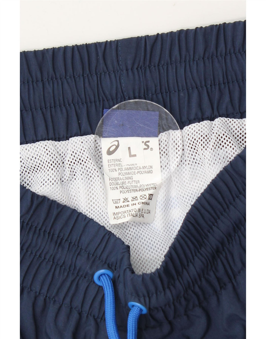 Asics Mens Graphic Sport Shorts Large  Navy Blue Colourblock Polyamide