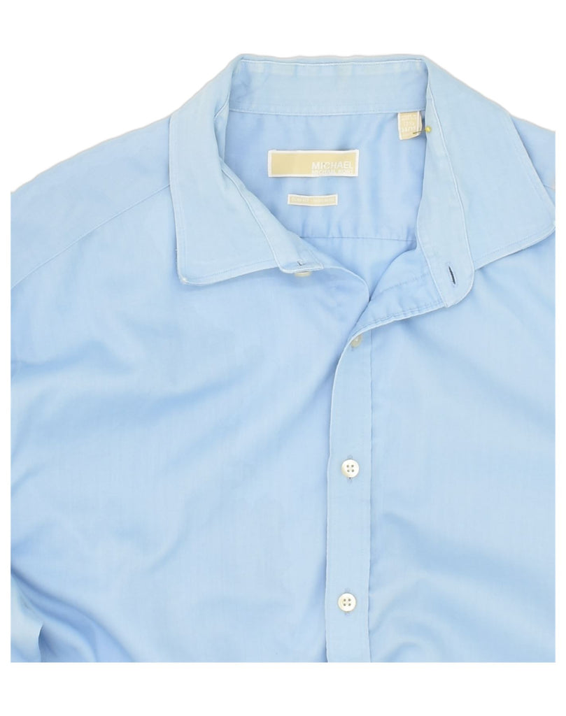 MICHAEL KORS Mens Shirt Size 17 1/2 XL Blue Cotton | Vintage Michael Kors | Thrift | Second-Hand Michael Kors | Used Clothing | Messina Hembry 