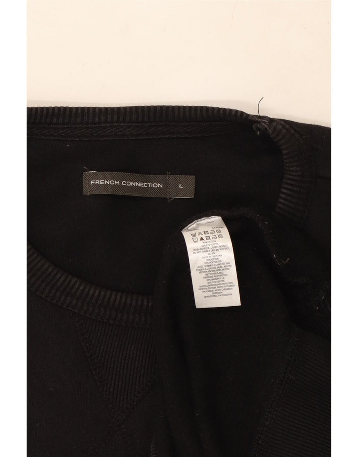 FRENCH CONNECTION Mens Sweatshirt Jumper Large Black Cotton