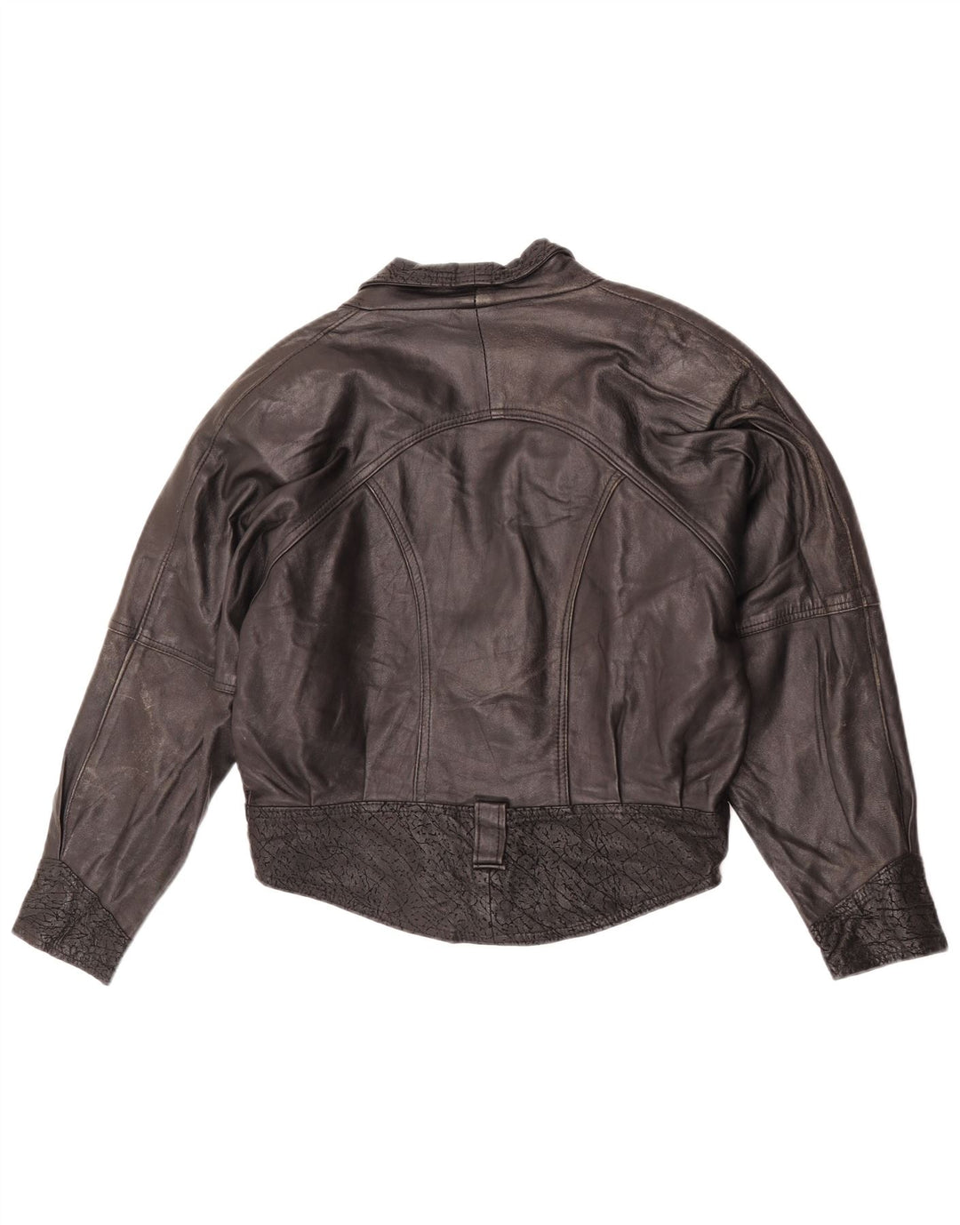 Lee Womens Oversized Leather Jacket UK 10 Small Black Leather