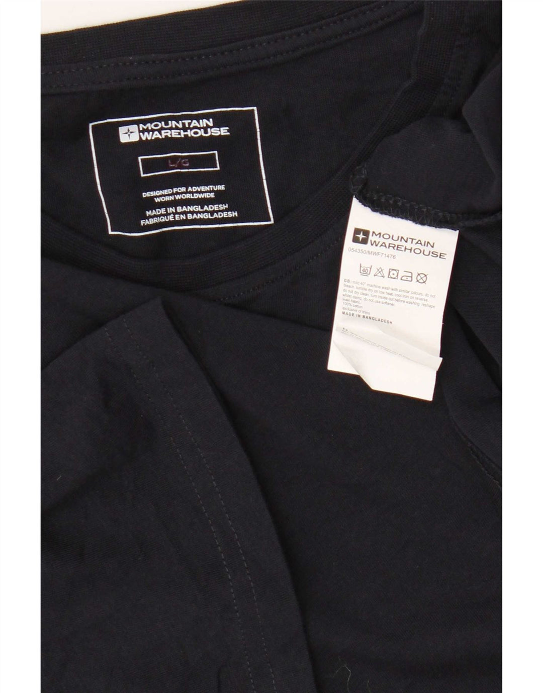 Mountain Warehouse Mens T-Shirt Top Large Navy Blue Cotton
