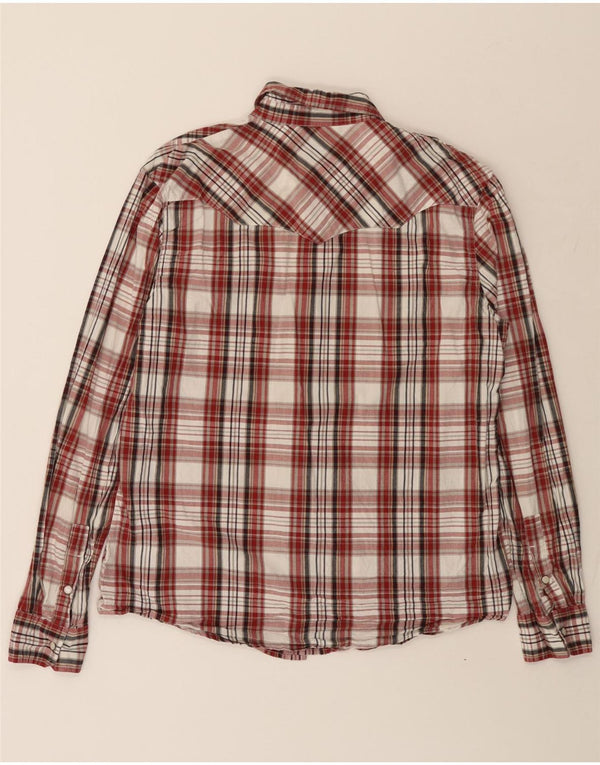 WRANGLER Mens Regular Fit Shirt Medium Red Check Cotton