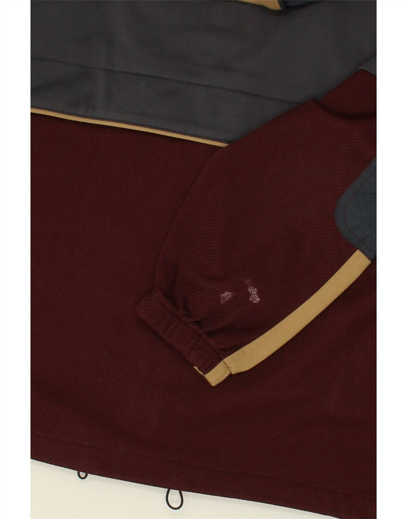 DIADORA Boys Hooded Tracksuit Top Jacket 12-13 Years Maroon Colourblock Vintage Diadora and Second-Hand Diadora from Messina Hembry 