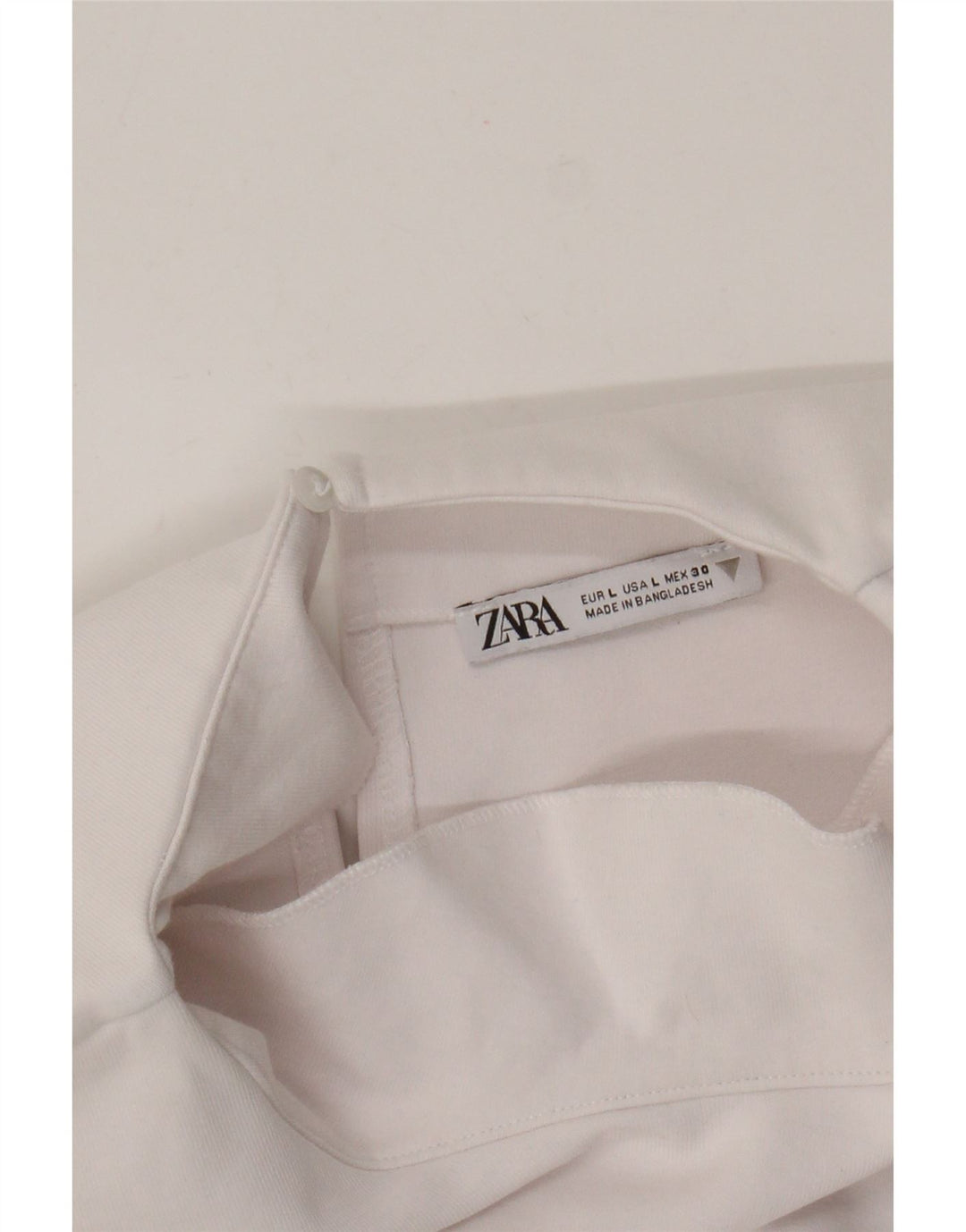 Zara Womens Sleeveless Crop Blouse Top UK 14 Large White