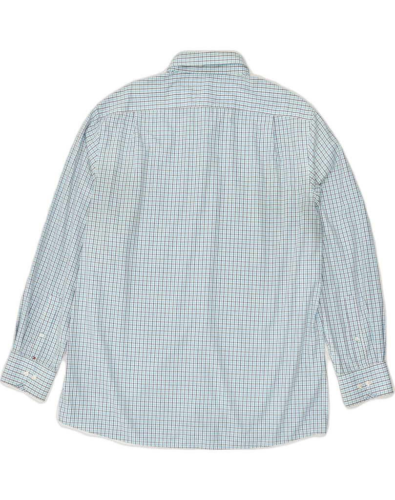 TOMMY HILFIGER Mens Shirt Size 17 1/2 XL Blue Check Cotton | Vintage Tommy Hilfiger | Thrift | Second-Hand Tommy Hilfiger | Used Clothing | Messina Hembry 