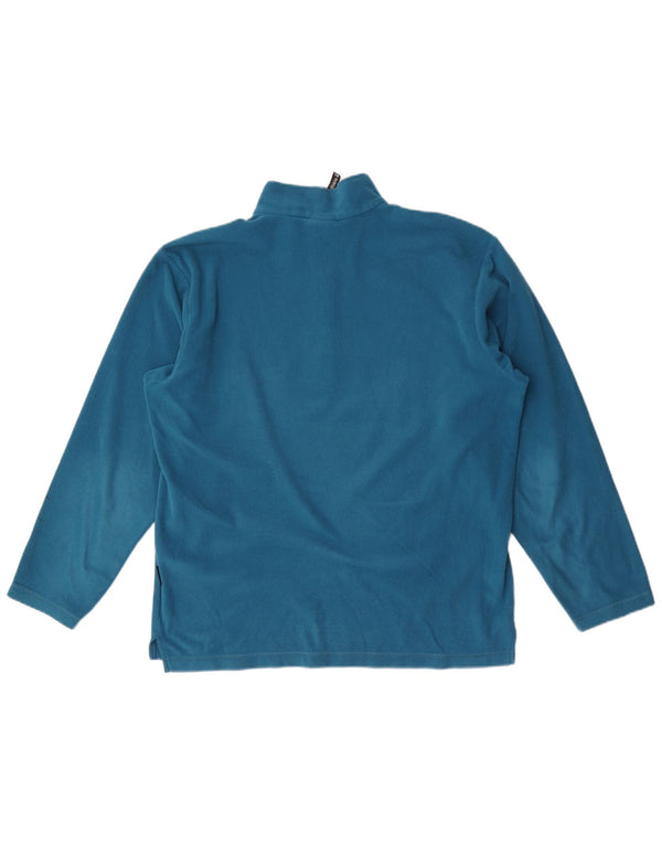 Jack Wolfskin Mens Zip Neck Fleece Jumper UK 36/38 Medium Blue Polyester
