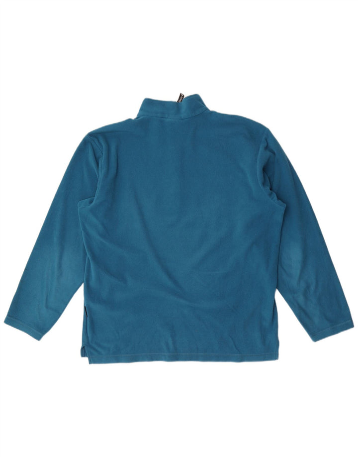 Jack Wolfskin Mens Zip Neck Fleece Jumper UK 36/38 Medium Blue Polyester