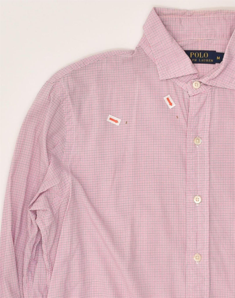 POLO RALPH LAUREN Mens Shirt Medium Pink Check Cotton | Vintage Polo Ralph Lauren | Thrift | Second-Hand Polo Ralph Lauren | Used Clothing | Messina Hembry 