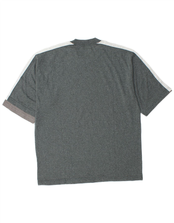 Diadora Mens Graphic Crew Neck Jumper Sweater Medium Grey Colourblock