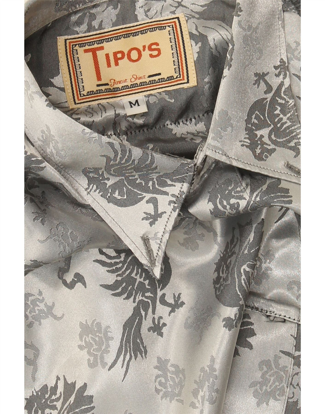 TIPO' S Mens Abstract Pattern Shirt Medium Grey