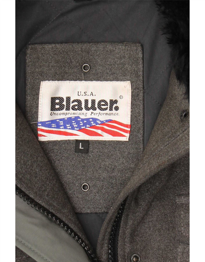 Blauer Womens Windbreaker Coat UK 16 Large Grey Polyester