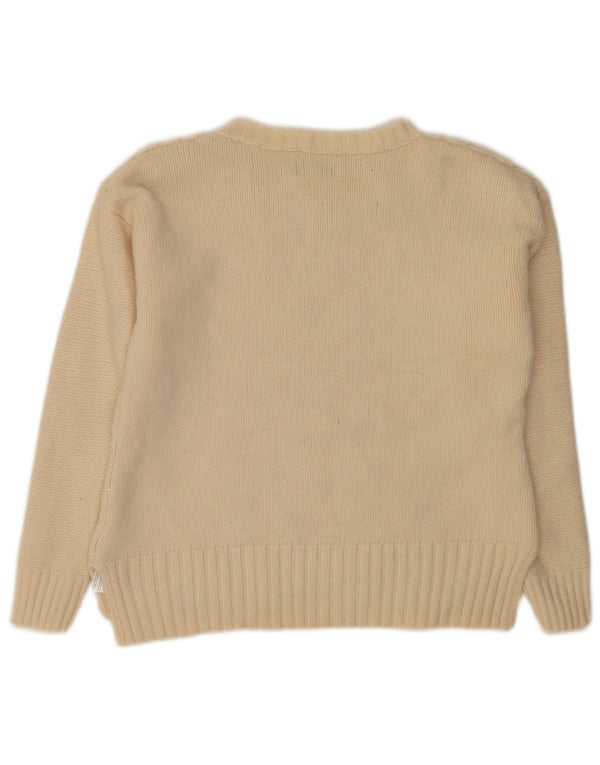 Jack Wills Womens Boat Neck Jumper Sweater UK 10 Small Off White