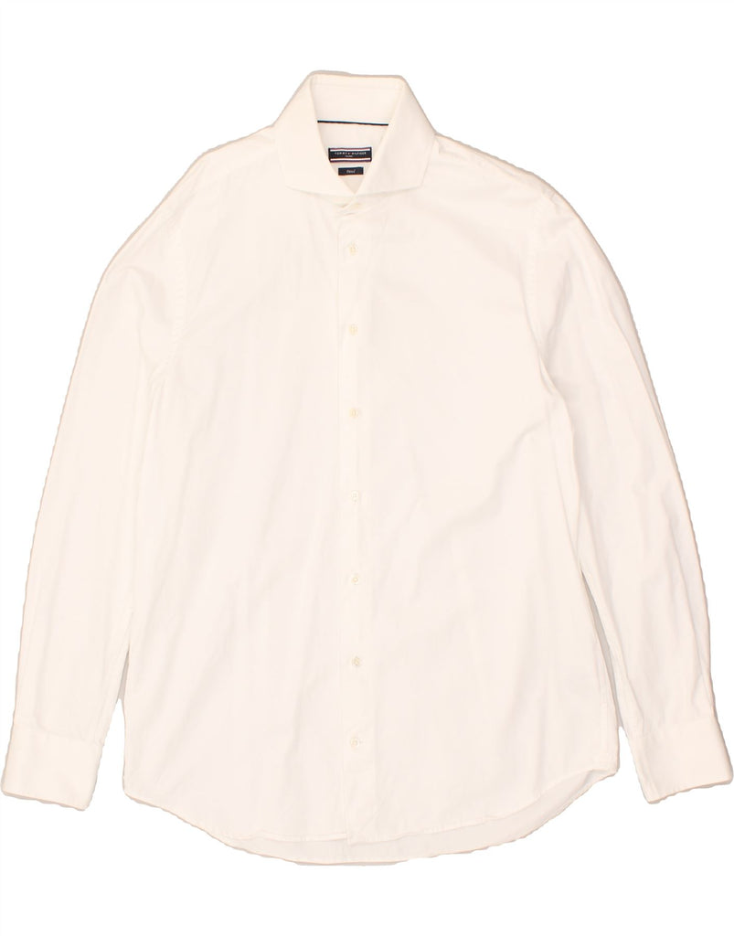 TOMMY HILFIGER Mens Fitted Shirt Size 41 16 Large White Cotton | Vintage Tommy Hilfiger | Thrift | Second-Hand Tommy Hilfiger | Used Clothing | Messina Hembry 