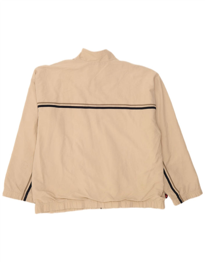 Nike Mens Tracksuit Top Jacket UK 42/44 Large Beige Polyester