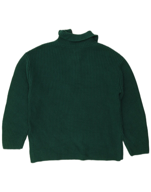 Marks & Spencer Mens Zip Neck Jumper Sweater Medium Green Cotton