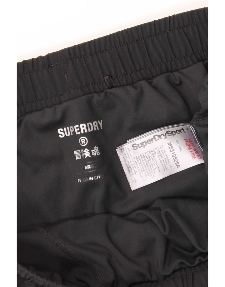 Superdry Womens Sport Shorts UK 16 Large Black Polyester