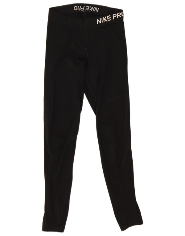 Nike Womens Dri Fit Graphic Leggings UK 8 Small  Black