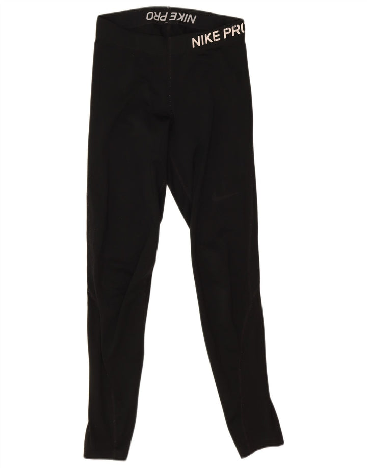 Nike Womens Dri Fit Graphic Leggings UK 8 Small  Black