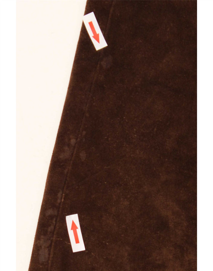 Vintage Womens Flare Suede Trousers W30 L32 Brown