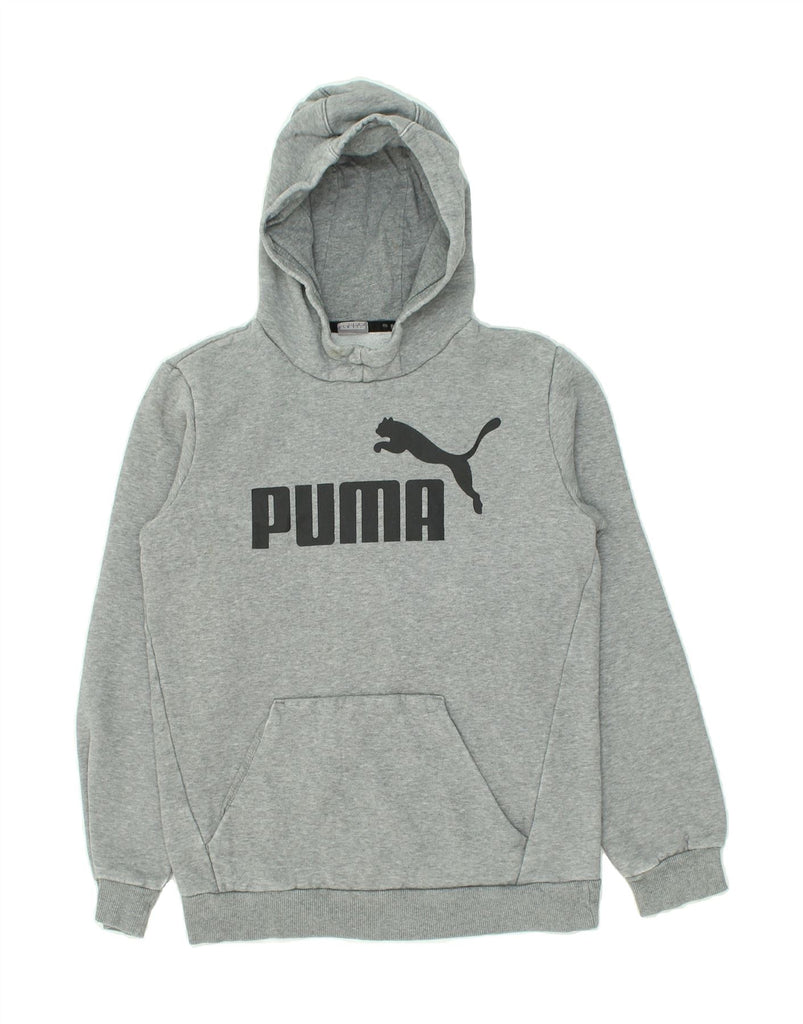 PUMA Boys Graphic Hoodie Jumper 13-14 Years Grey Cotton | Vintage Puma | Thrift | Second-Hand Puma | Used Clothing | Messina Hembry 