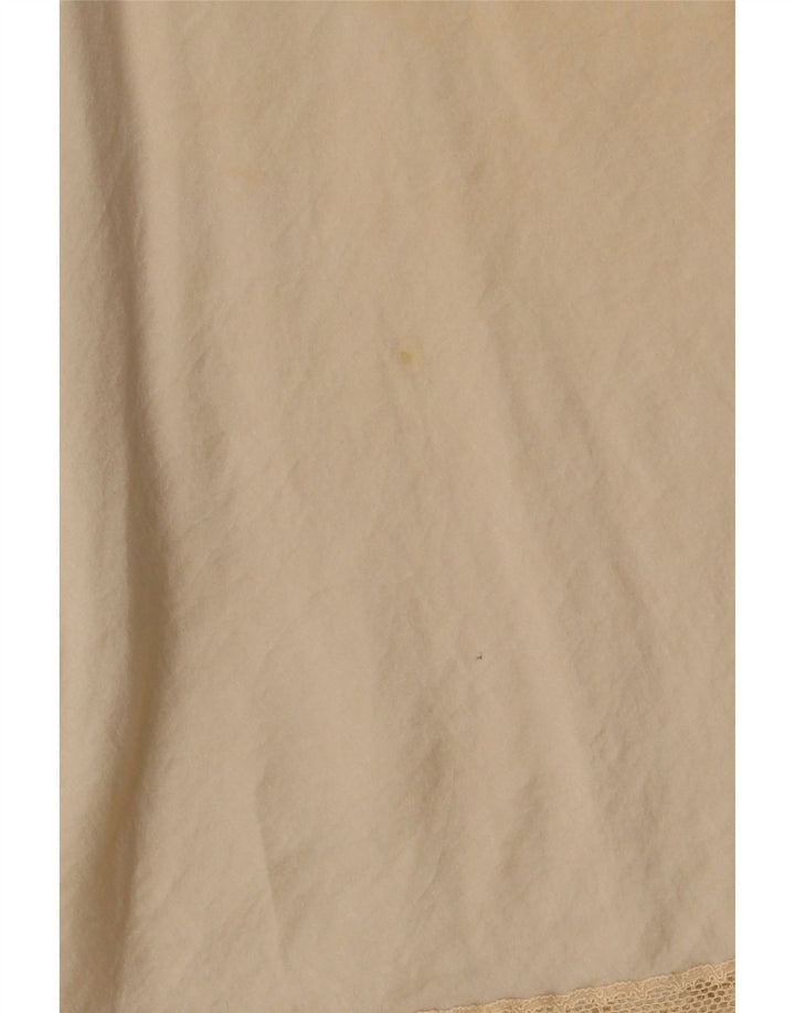 Vintage Womens Sleepwear Cami Top UK 12 Medium Beige Floral Silk