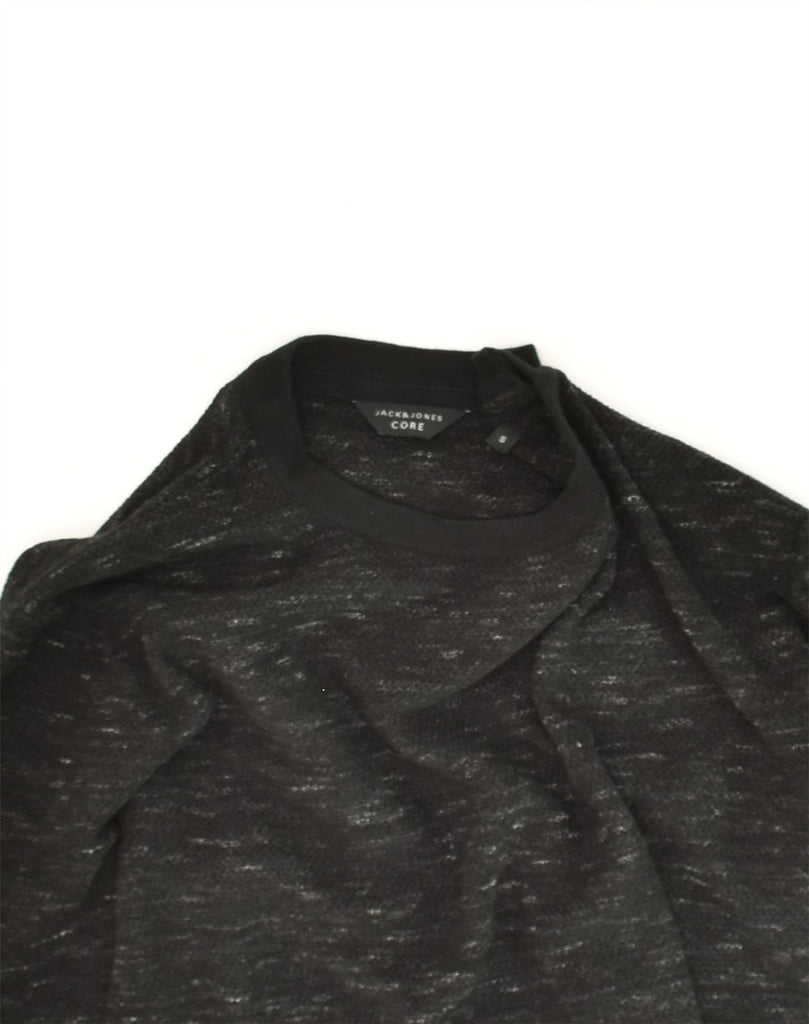 JACK & JONES Mens Crew Neck Jumper Sweater Small Black Flecked | Vintage Jack & Jones | Thrift | Second-Hand Jack & Jones | Used Clothing | Messina Hembry 