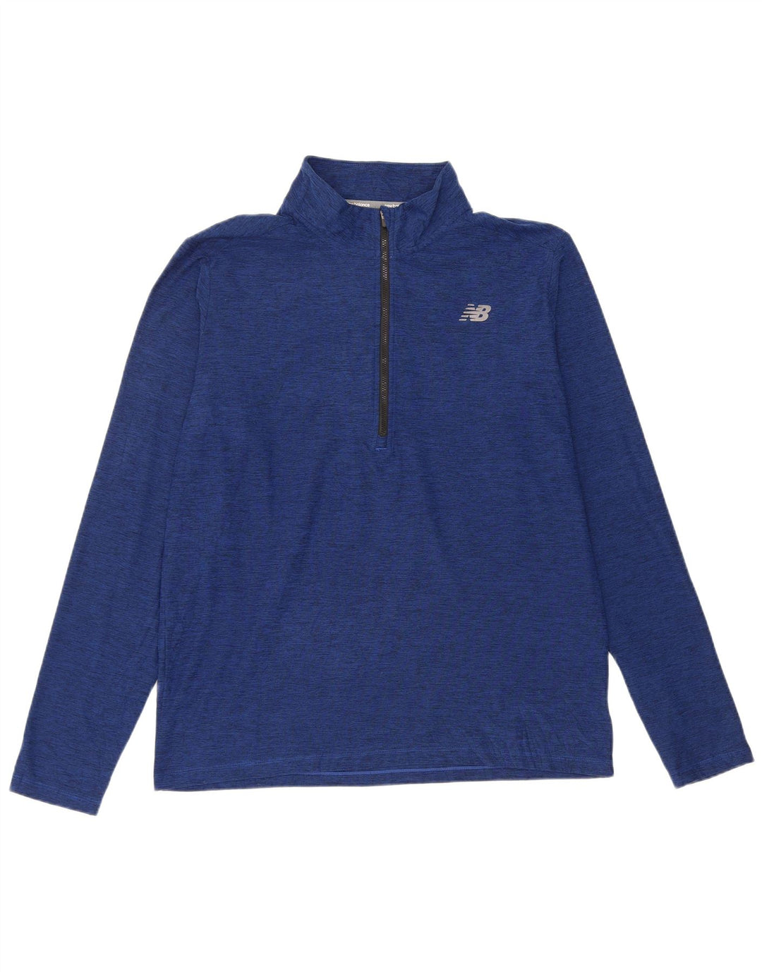 New Balance Mens Zip Neck Pullover Tracksuit Top Large Blue Flecked