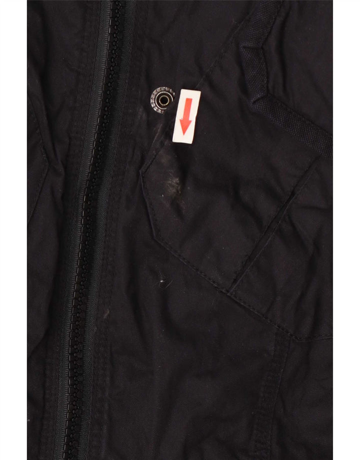 Superdry Mens Utility Jacket UK 38 Medium Black Cotton