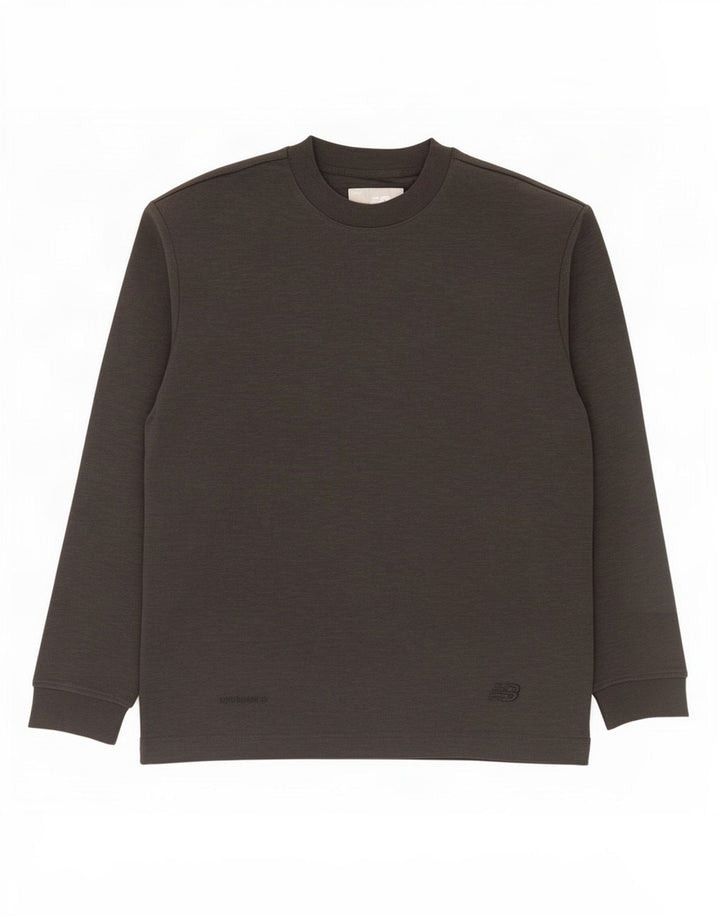New Balance Mens Top Long Sleeve Large Grey Cotton