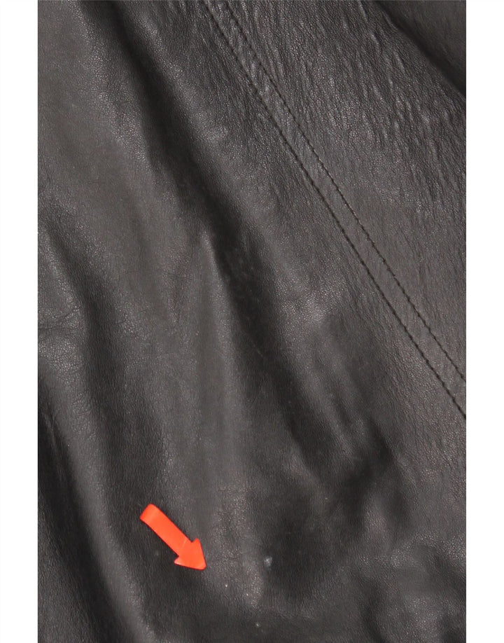 Vintage Womens Leather Jacket UK 16 Large Black Leather