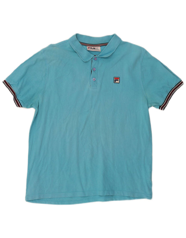 Fila Mens Polo Shirt XL Blue Cotton