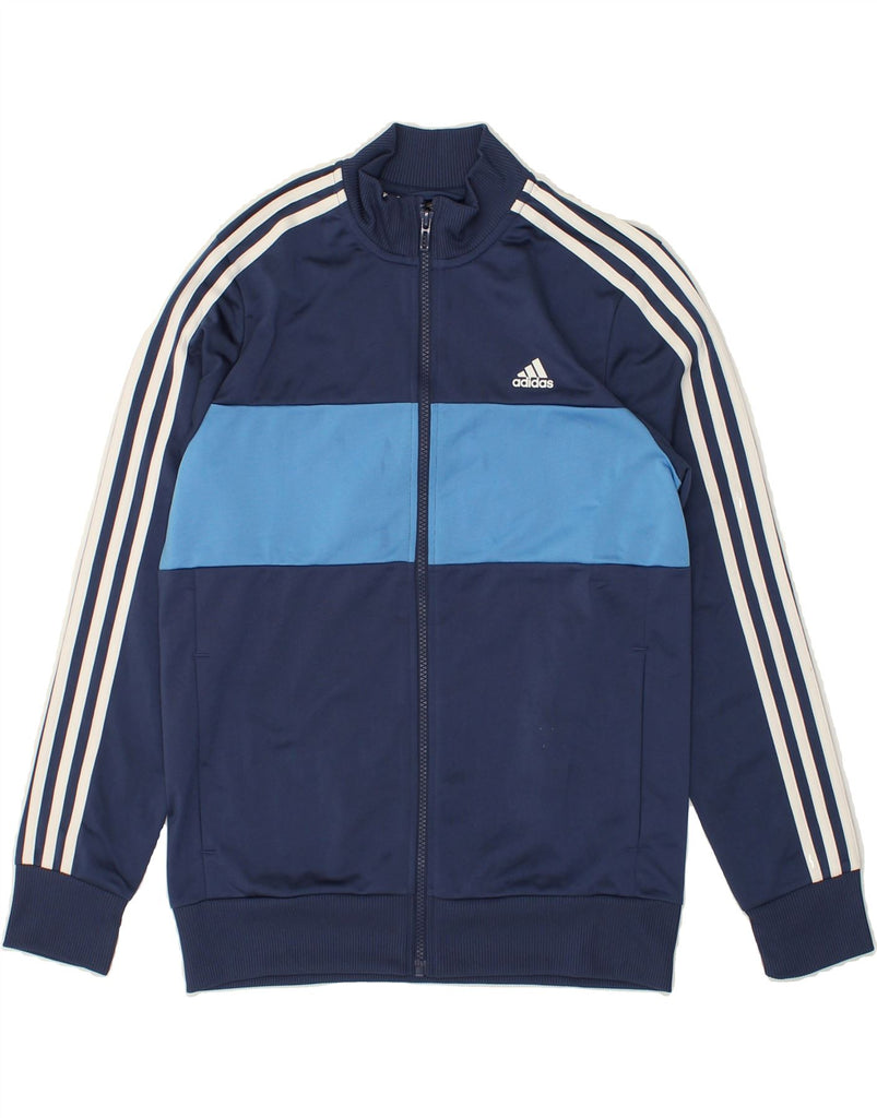 ADIDAS Boys Tracksuit Top Jacket 13-14 Years Navy Blue Colourblock | Vintage Adidas | Thrift | Second-Hand Adidas | Used Clothing | Messina Hembry 