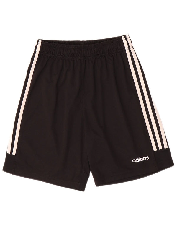 ADIDAS Boys Sport Shorts 13-14 Years Black Polyester