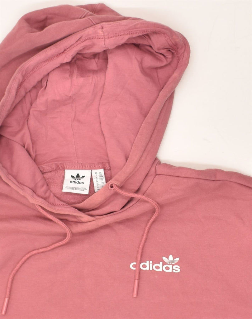 ADIDAS Womens Graphic Hoodie Jumper UK 6 XS Pink Cotton | Vintage Adidas | Thrift | Second-Hand Adidas | Used Clothing | Messina Hembry 