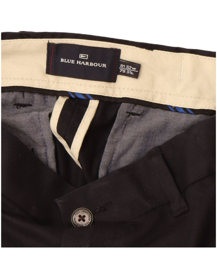 Marks & Spencer Mens Blue Harbour Chino Trousers W32 L31 Navy Blue