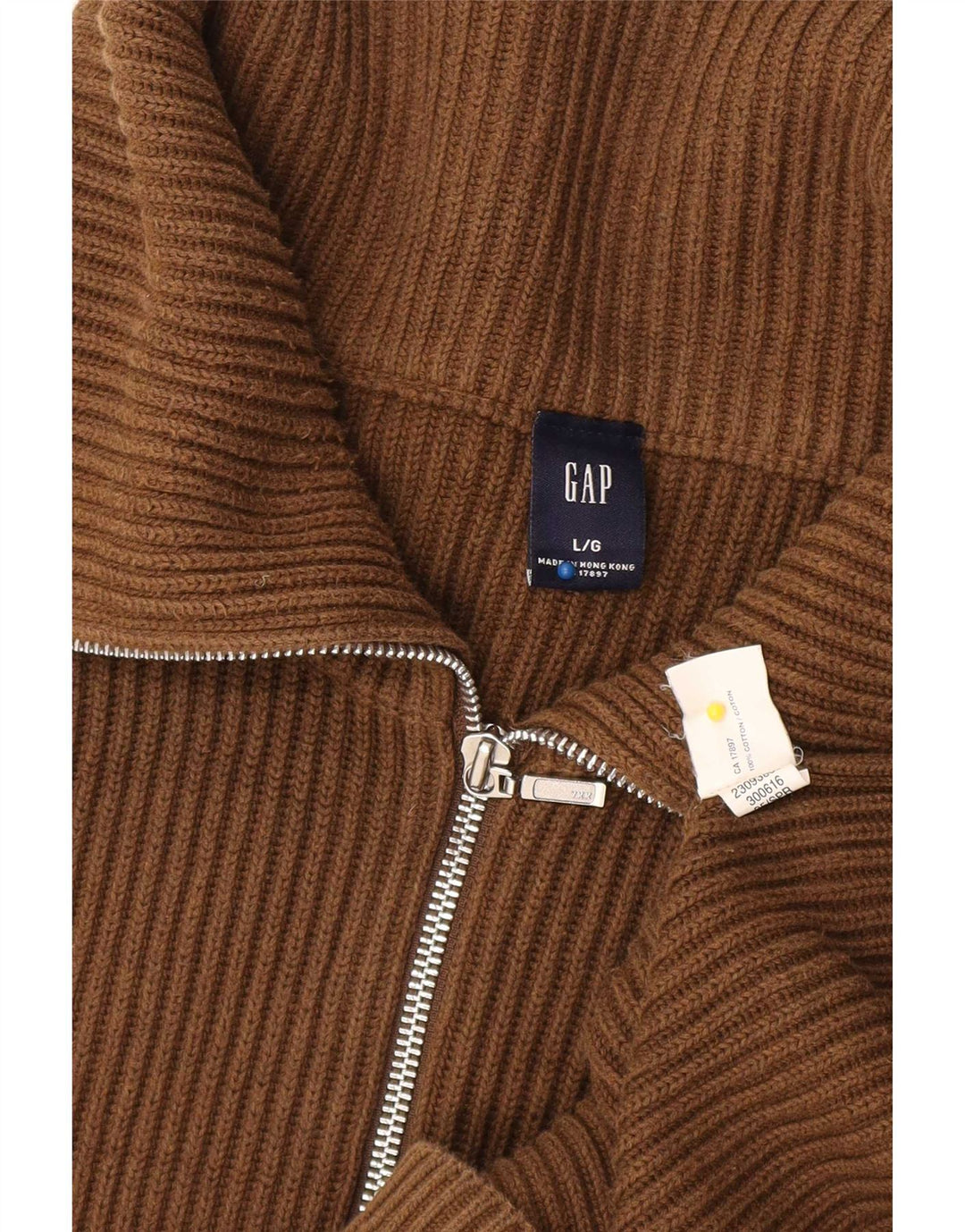 Gap Mens Cardigan Sweater Large Brown Cotton