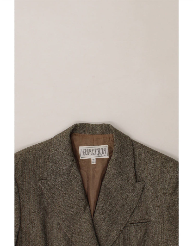 MARIO PUCCI CECCONI Womens Double Breasted Blazer Jacket IT 48 XL Grey Vintage Mario Pucci Cecconi and Second-Hand Mario Pucci Cecconi from Messina Hembry 