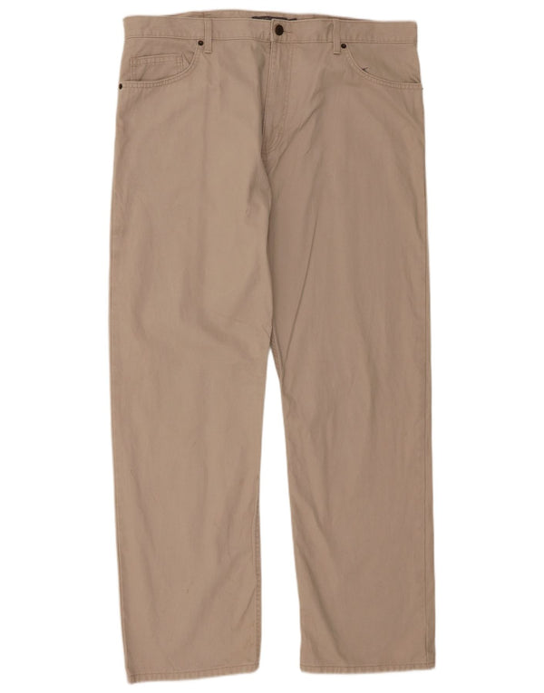 Marks & Spencer Mens Straight Corduroy Trousers W38 L31 Beige Cotton