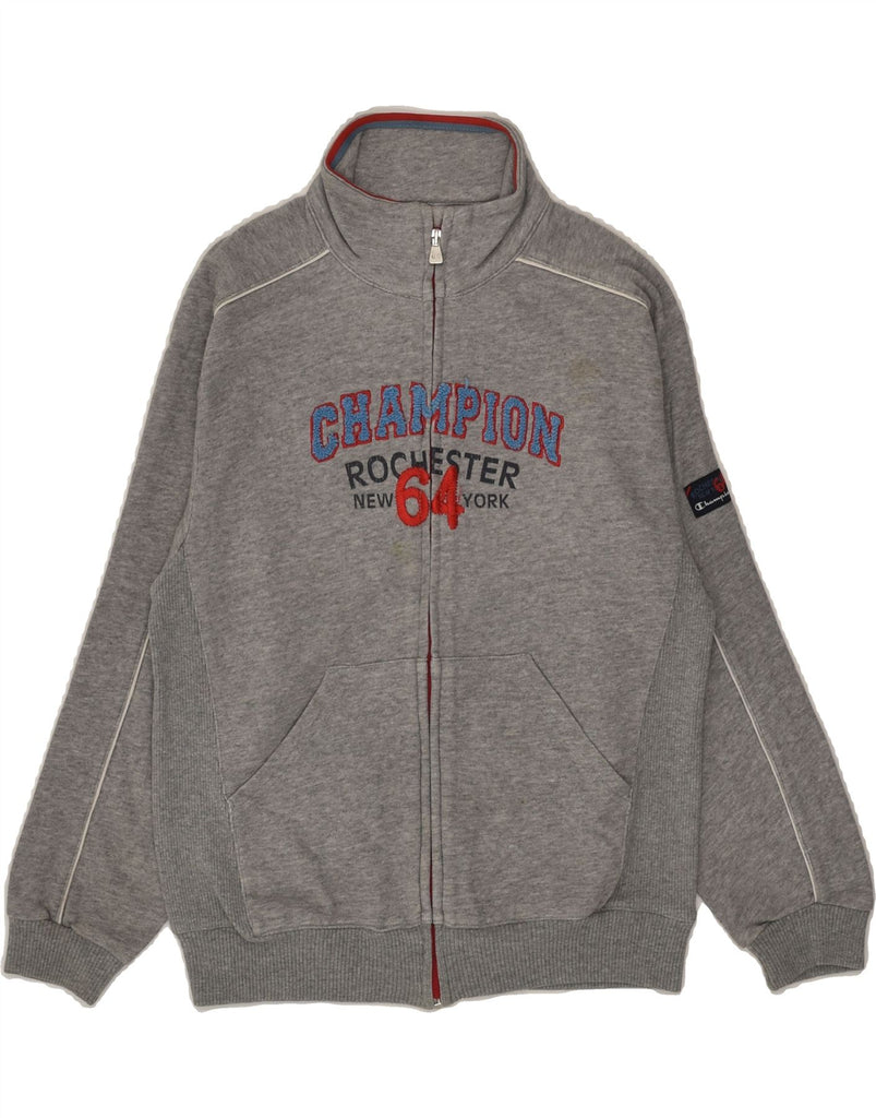 CHAMPION Boys Graphic Tracksuit Top Jacket 9-10 Years Medium Grey Cotton | Vintage Champion | Thrift | Second-Hand Champion | Used Clothing | Messina Hembry 