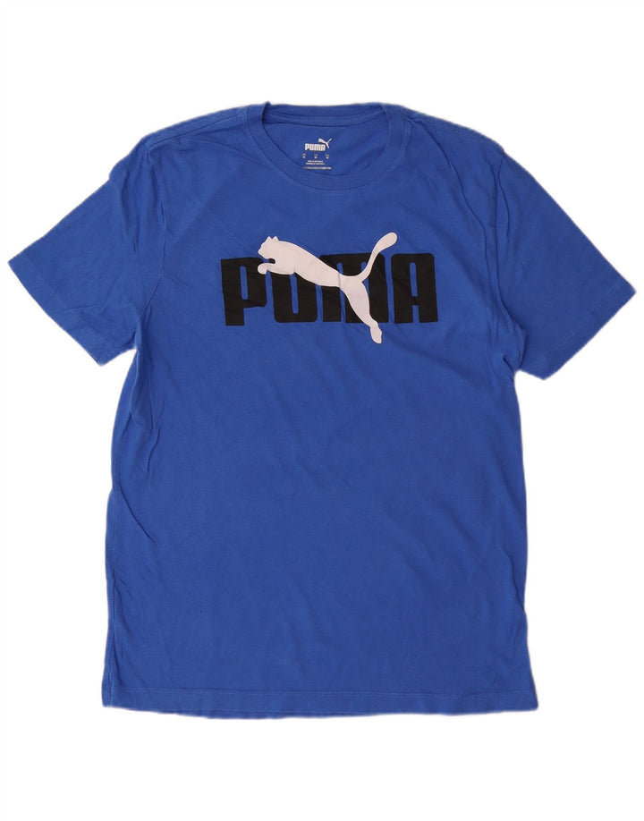 PUMA Mens Graphic T-Shirt Top Medium Blue