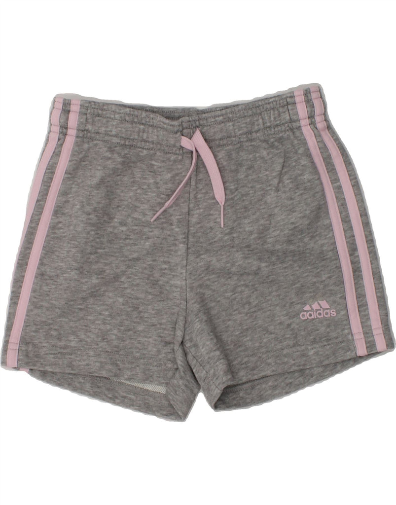 ADIDAS Girls Sport Shorts 7-8 Years Grey Cotton | Vintage Adidas | Thrift | Second-Hand Adidas | Used Clothing | Messina Hembry 