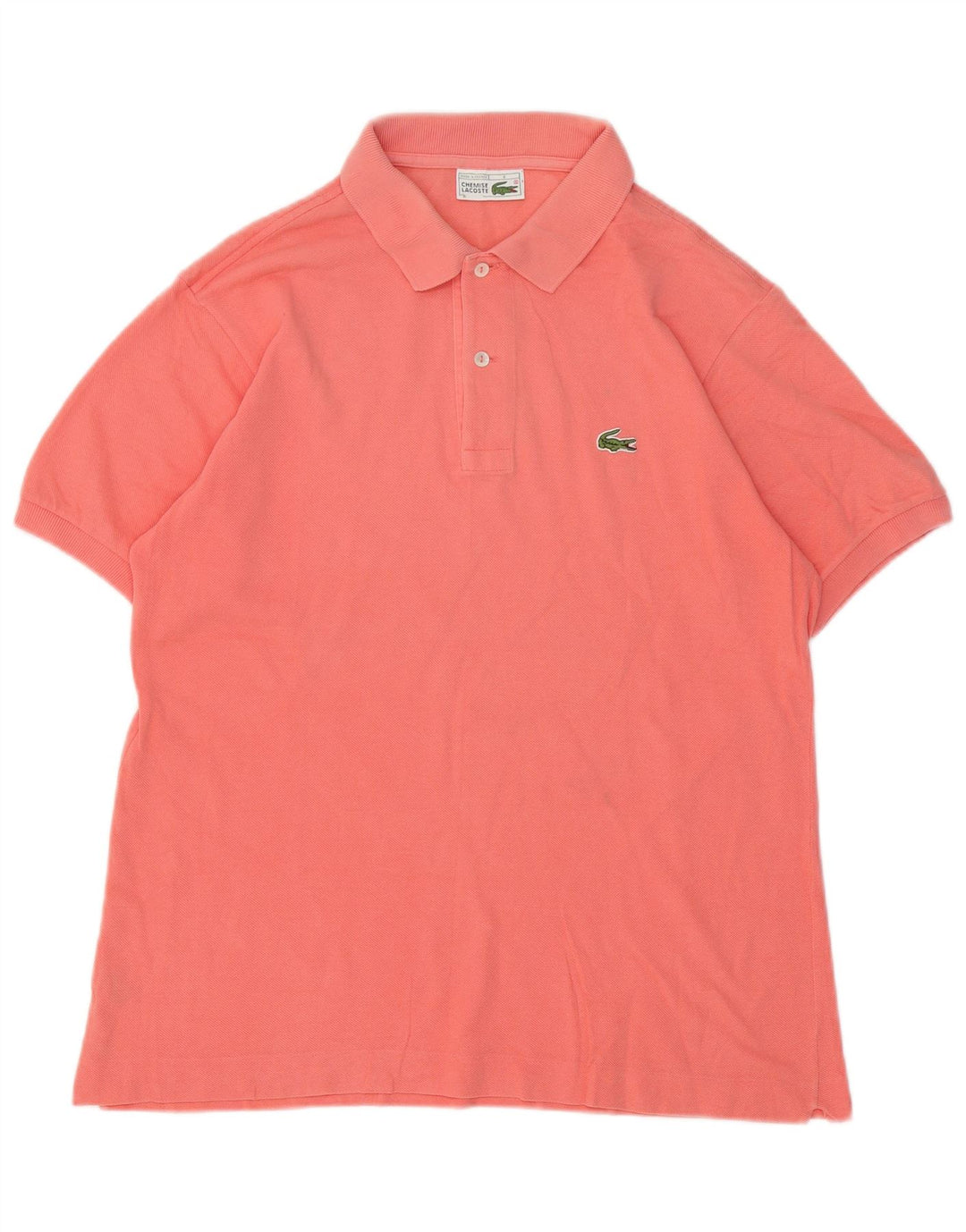 Lacoste Mens Polo Shirt Size 4 Medium Pink Cotton