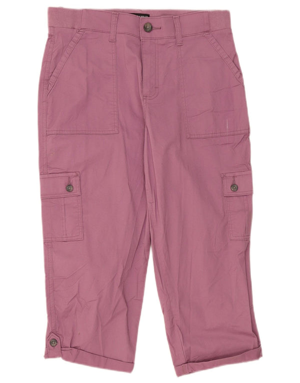 Lee Womens Capri Relaxed Fit Cargo Trousers US 8 Medium W32 L21 Pink Cotton