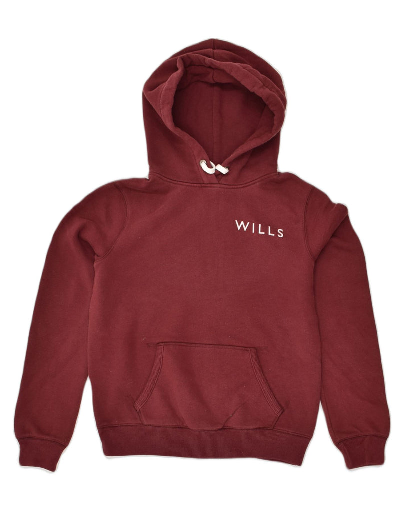 JACK WILLS Womens Classic Fit Graphic Hoodie Jumper UK 10 Small  Burgundy | Vintage Jack Wills | Thrift | Second-Hand Jack Wills | Used Clothing | Messina Hembry 