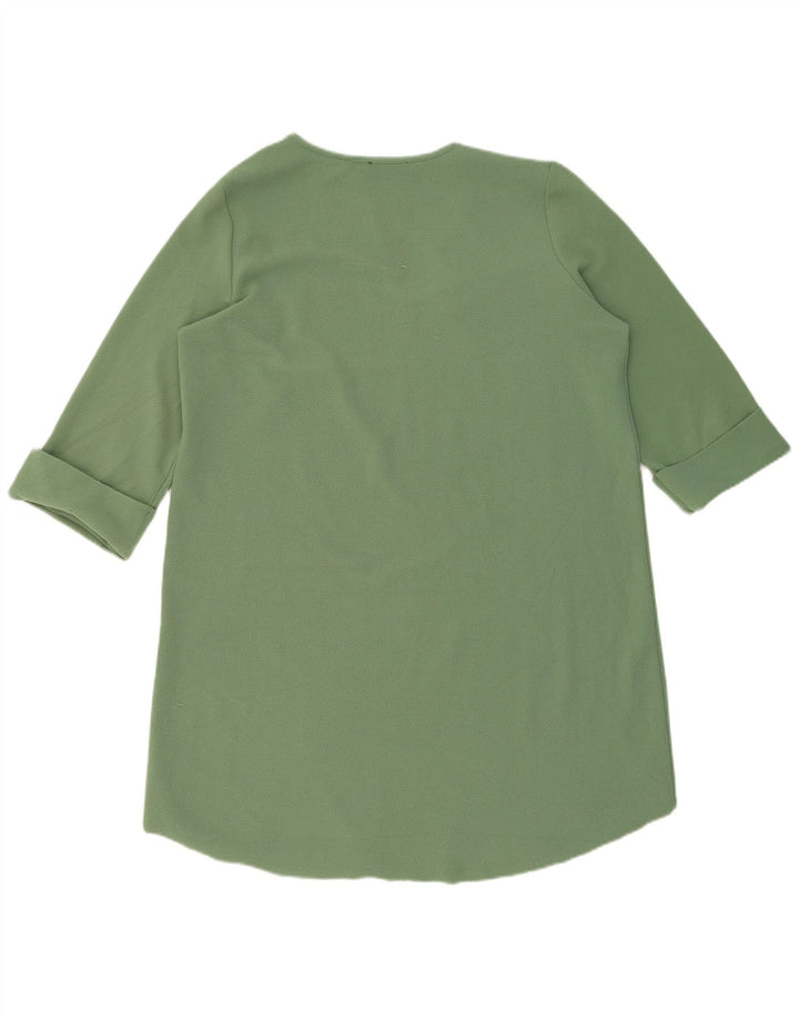 Zara Womens 3/4 Sleeve Shift Dress UK 16 Large Green