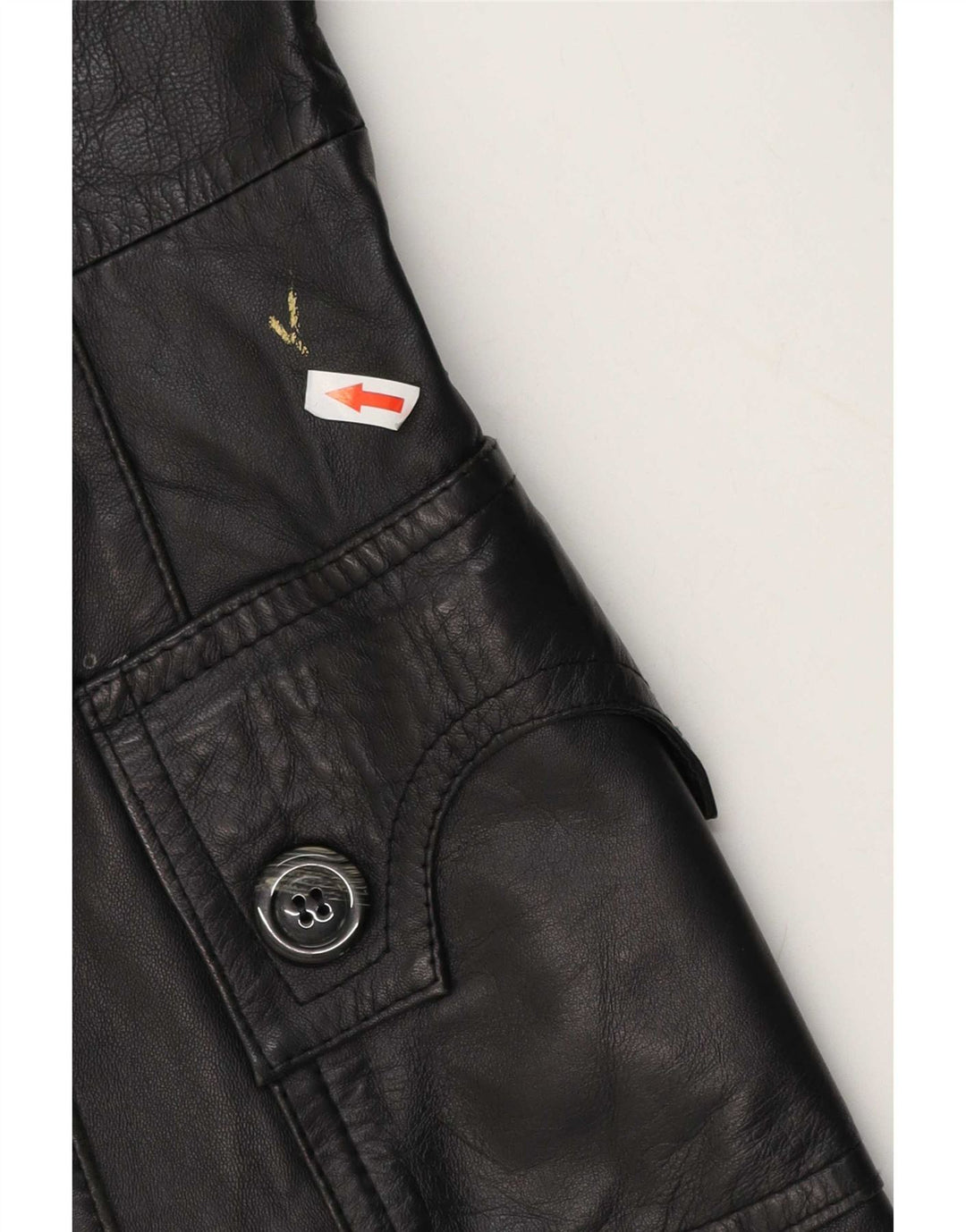 Vintage Womens Leather Coat UK 10 Small Black