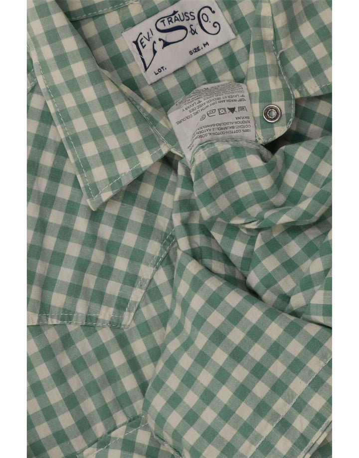 Levi's Mens Shirt Medium Green Check Cotton
