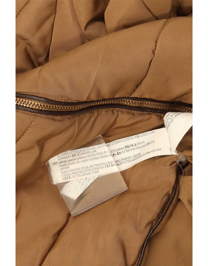 Zara Womens Padded Jacket UK 12 Medium Brown Polyester
