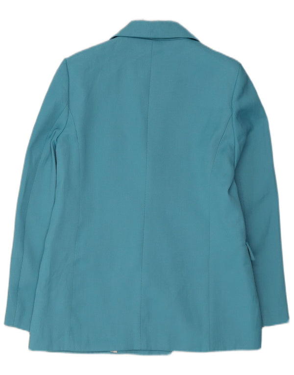 Zara Womens Double Breasted Blazer Jacket UK 10 Small Blue Polyester
